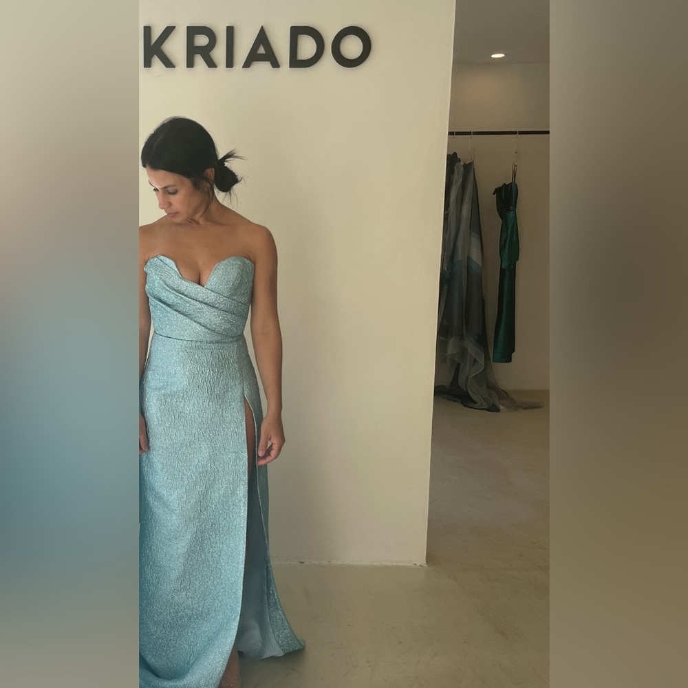 Baby blue dress Size 0-1 XS petite 5’1  110lbs